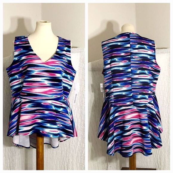 ModaMix NWT Multi-Colored Print Top Size 1X - Picture 1 of 10